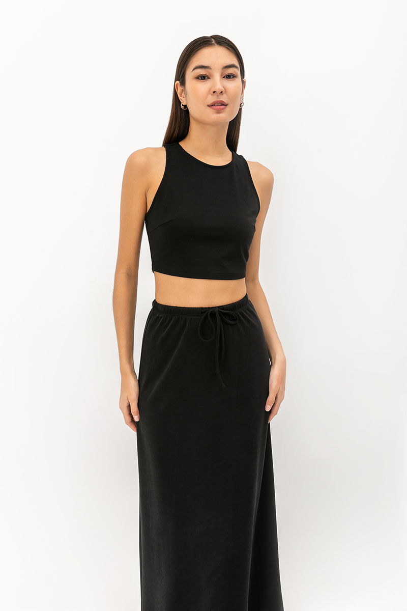 ALEXIS DRAWSTRING MIDI SKIRT