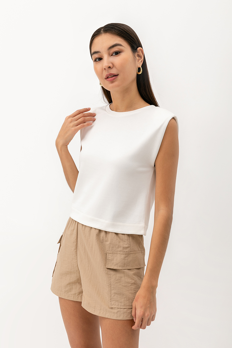 ARIA PADDED SHOULDER TOP