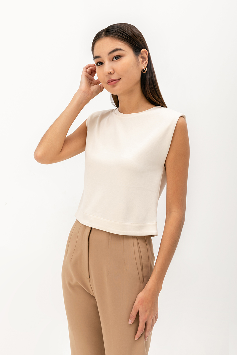 ARIA PADDED SHOULDER TOP