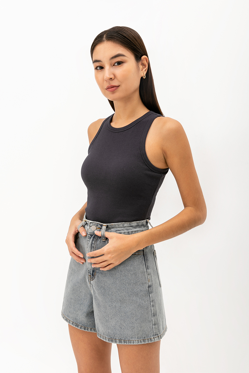 BIANCA PADDED RIBBED TANK TOP