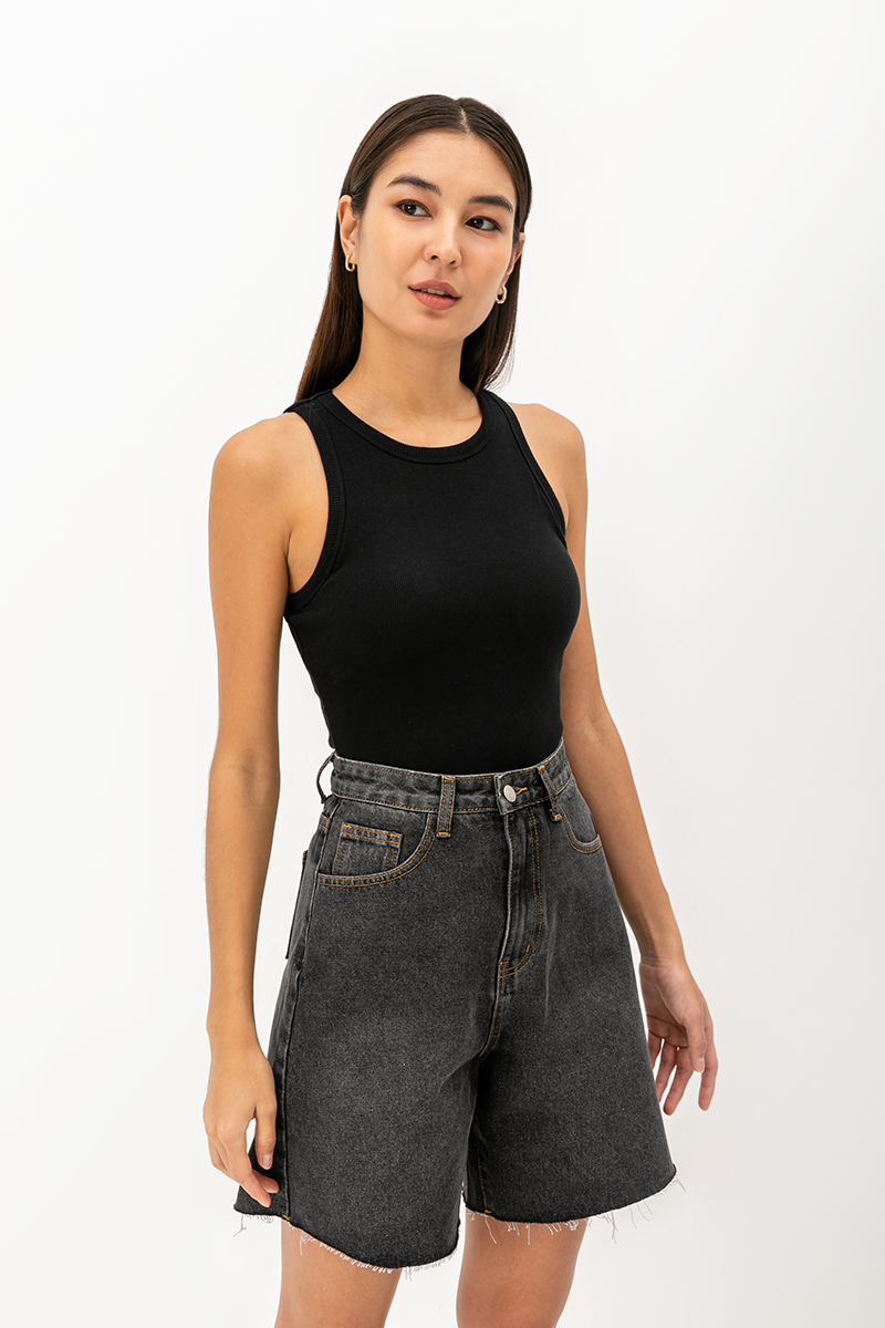 BIANCA PADDED RIBBED TANK TOP