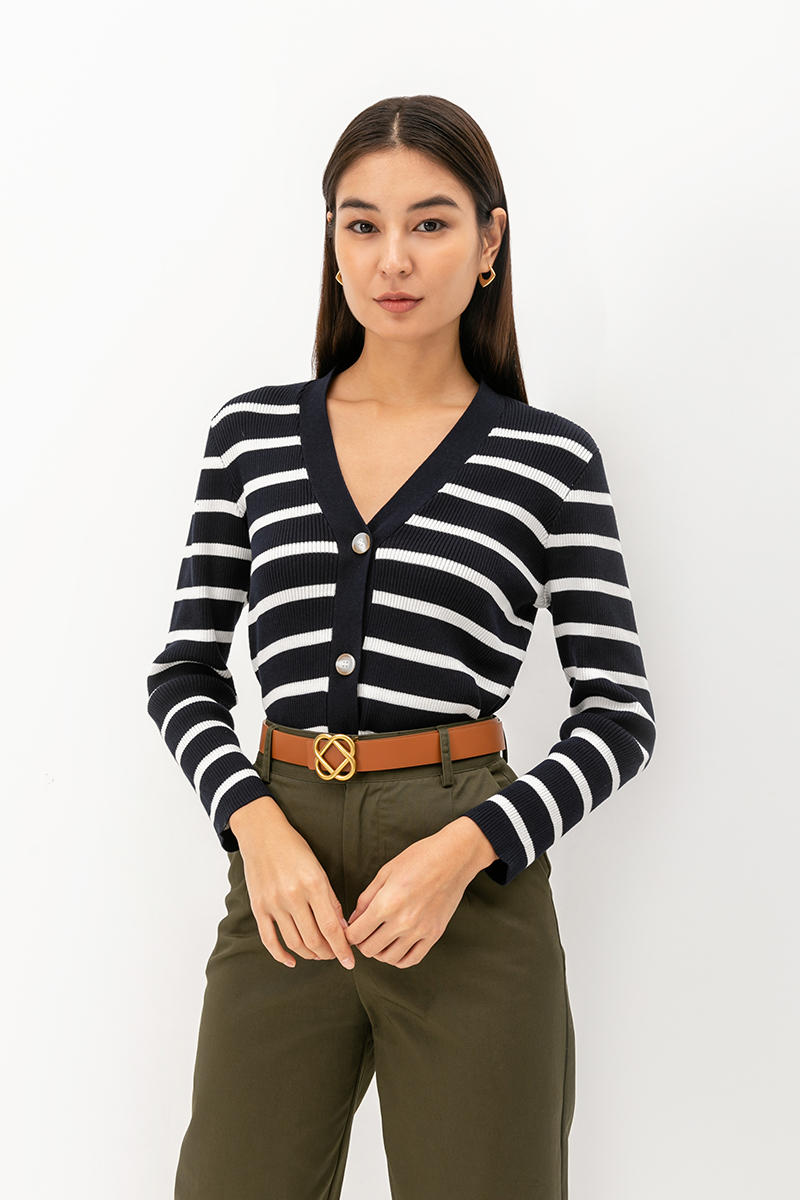 SORRENTO STRIPED KNIT CARDIGAN