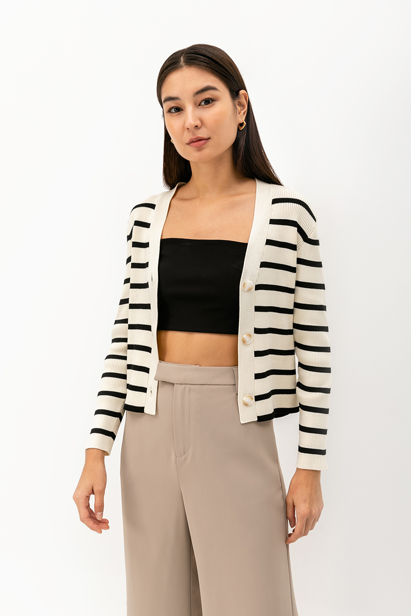 SORRENTO STRIPED KNIT CARDIGAN