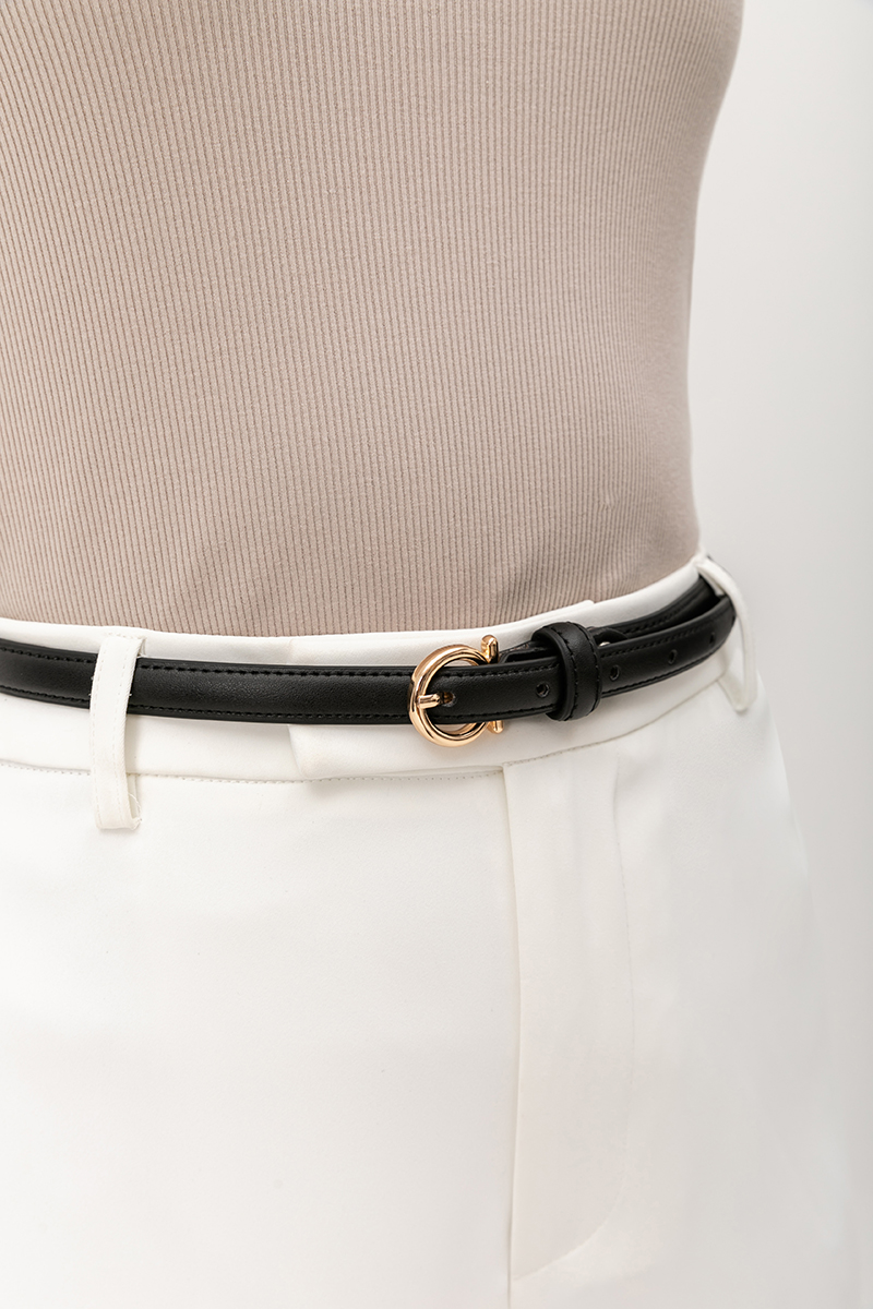 ESMUND SLIM GOLD BUCKLE BELT