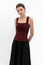 ALYNN RUCHED PADDED TANK TOP ALYNN RUCHED PADDED TANK TOP