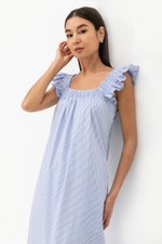 ARALYNN STRIPED RUFFLE MAXI DRESS W SASH