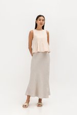 SYLPHY PLEATED LINEN TOP
