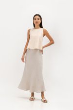 SYLPHY PLEATED LINEN TOP