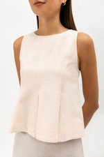 SYLPHY PLEATED LINEN TOP