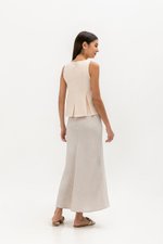 SYLPHY PLEATED LINEN TOP