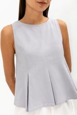 SYLPHY PLEATED LINEN TOP