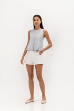 SYLPHY PLEATED LINEN TOP