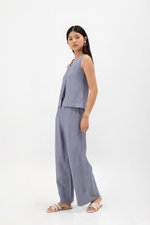 HARPER ELASTIC WAISTBAND WIDE LEG LINEN PANTS (SALE) HARPER ELASTIC WAISTBAND WIDE LEG LINEN PANTS (SALE)