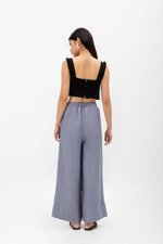 HARPER ELASTIC WAISTBAND WIDE LEG LINEN PANTS (SALE) HARPER ELASTIC WAISTBAND WIDE LEG LINEN PANTS (SALE)