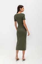 KAIRO SWEETHEART NECKLINE KNIT MIDI DRESS