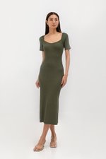 KAIRO SWEETHEART NECKLINE KNIT MIDI DRESS
