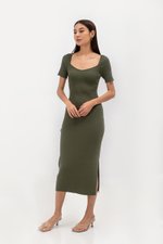 KAIRO SWEETHEART NECKLINE KNIT MIDI DRESS