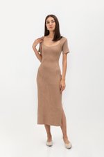 KAIRO SWEETHEART NECKLINE KNIT MIDI DRESS