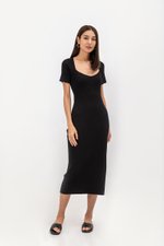 KAIRO SWEETHEART NECKLINE KNIT MIDI DRESS
