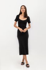KAIRO SWEETHEART NECKLINE KNIT MIDI DRESS