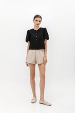 JAYNE PUFF SLEEVE BUTTONDOWN LINEN TOP