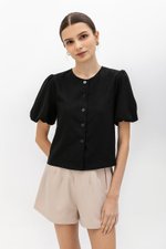 JAYNE PUFF SLEEVE BUTTONDOWN LINEN TOP