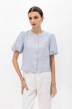 JAYNE PUFF SLEEVE BUTTONDOWN LINEN TOP