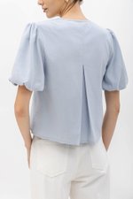JAYNE PUFF SLEEVE BUTTONDOWN LINEN TOP