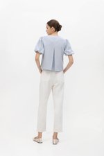 JAYNE PUFF SLEEVE BUTTONDOWN LINEN TOP