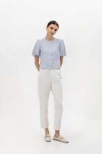 JAYNE PUFF SLEEVE BUTTONDOWN LINEN TOP