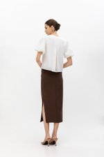 JAYNE PUFF SLEEVE BUTTONDOWN LINEN TOP