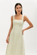 CELYNN EYELET FLARE DRESS