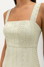 CELYNN EYELET FLARE DRESS