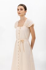 ALLERIA BUTTONDOWN MIDI DRESS W SASH