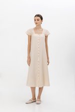 ALLERIA BUTTONDOWN MIDI DRESS W SASH