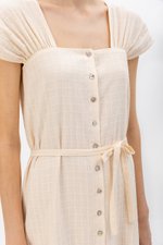 ALLERIA BUTTONDOWN MIDI DRESS W SASH