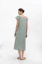 ALLERIA BUTTONDOWN MIDI DRESS W SASH