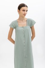 ALLERIA BUTTONDOWN MIDI DRESS W SASH