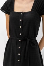 ALLERIA BUTTONDOWN MIDI DRESS W SASH