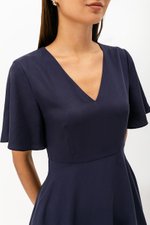 MEADOW FLUTTER SLEEVE V NECK MINI DRESS