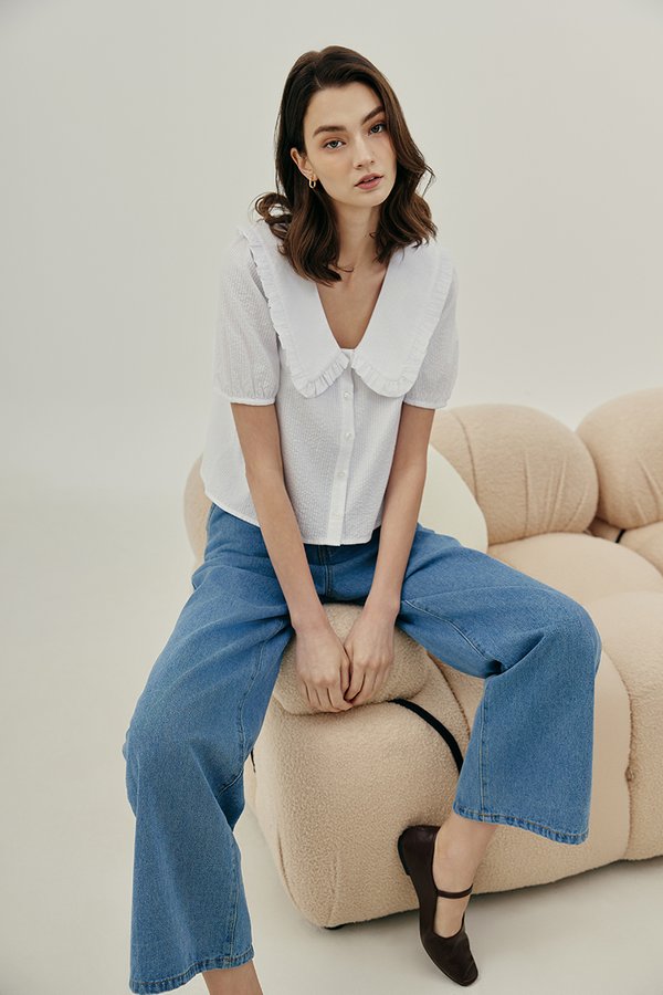EDALENE PETER PAN COLLAR TOP EDALENE PETER PAN COLLAR TOP