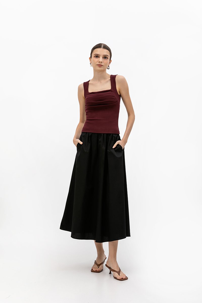 ALYNN RUCHED PADDED TANK TOP