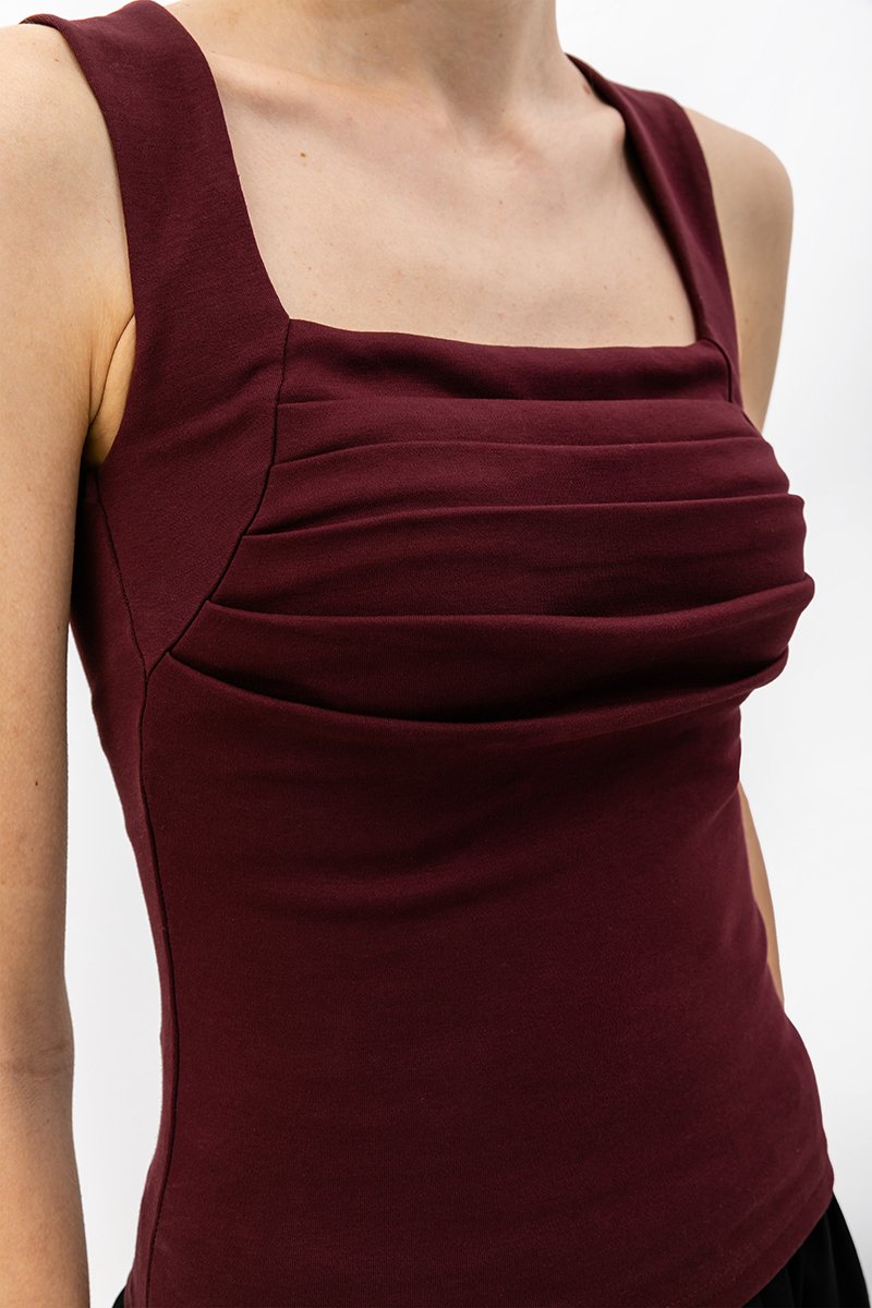ALYNN RUCHED PADDED TANK TOP