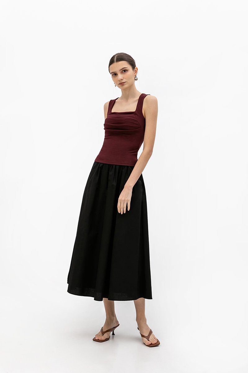 ALYNN RUCHED PADDED TANK TOP