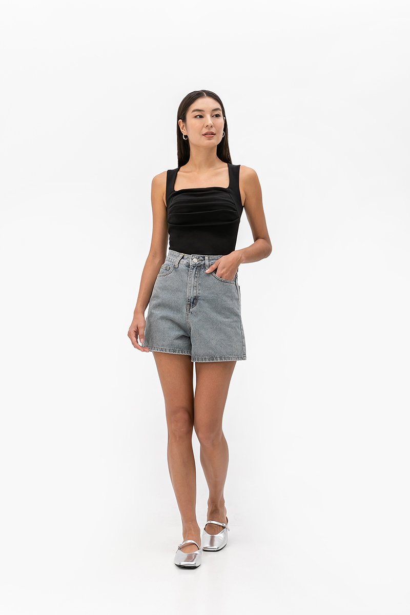 ALYNN RUCHED PADDED TANK TOP