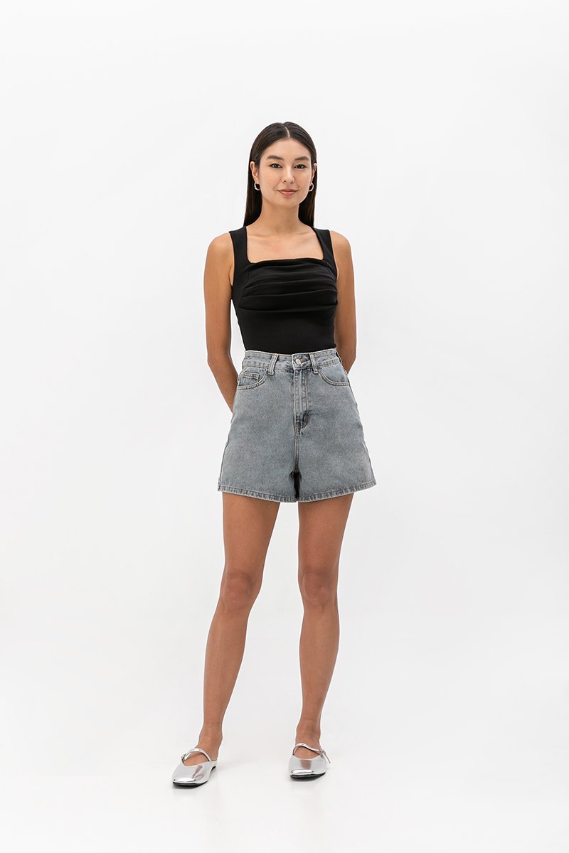 ALYNN RUCHED PADDED TANK TOP