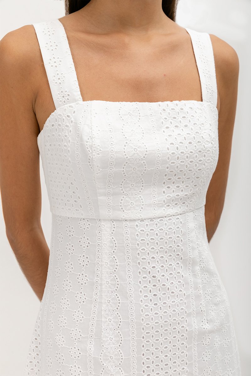 CELYNN EYELET FLARE DRESS