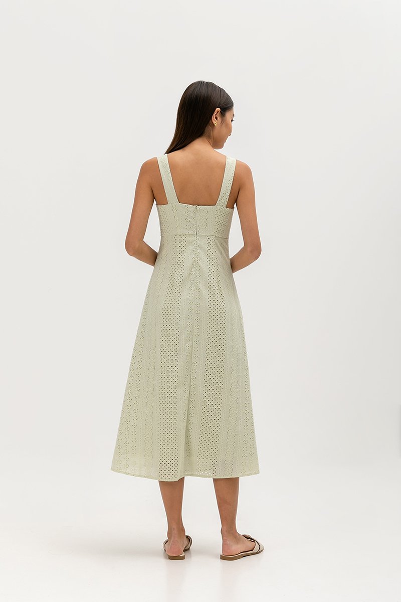CELYNN EYELET FLARE DRESS