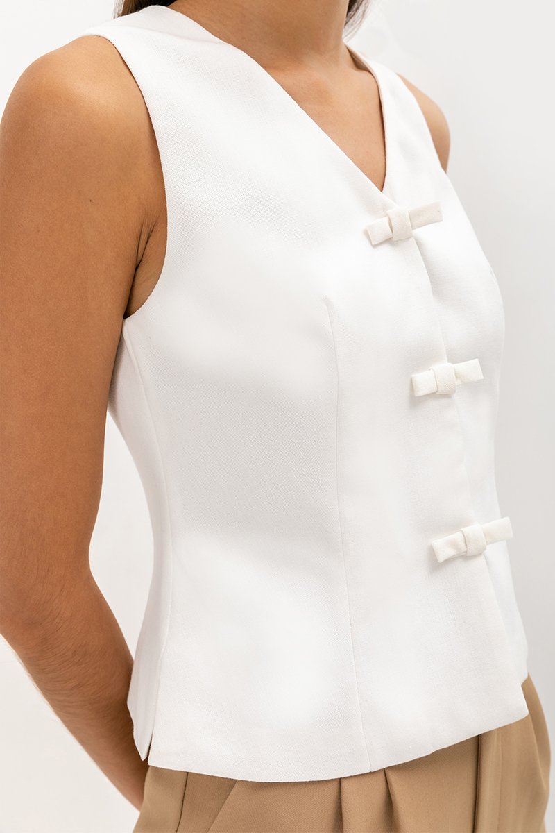 PALIN RIBBON LINEN VEST