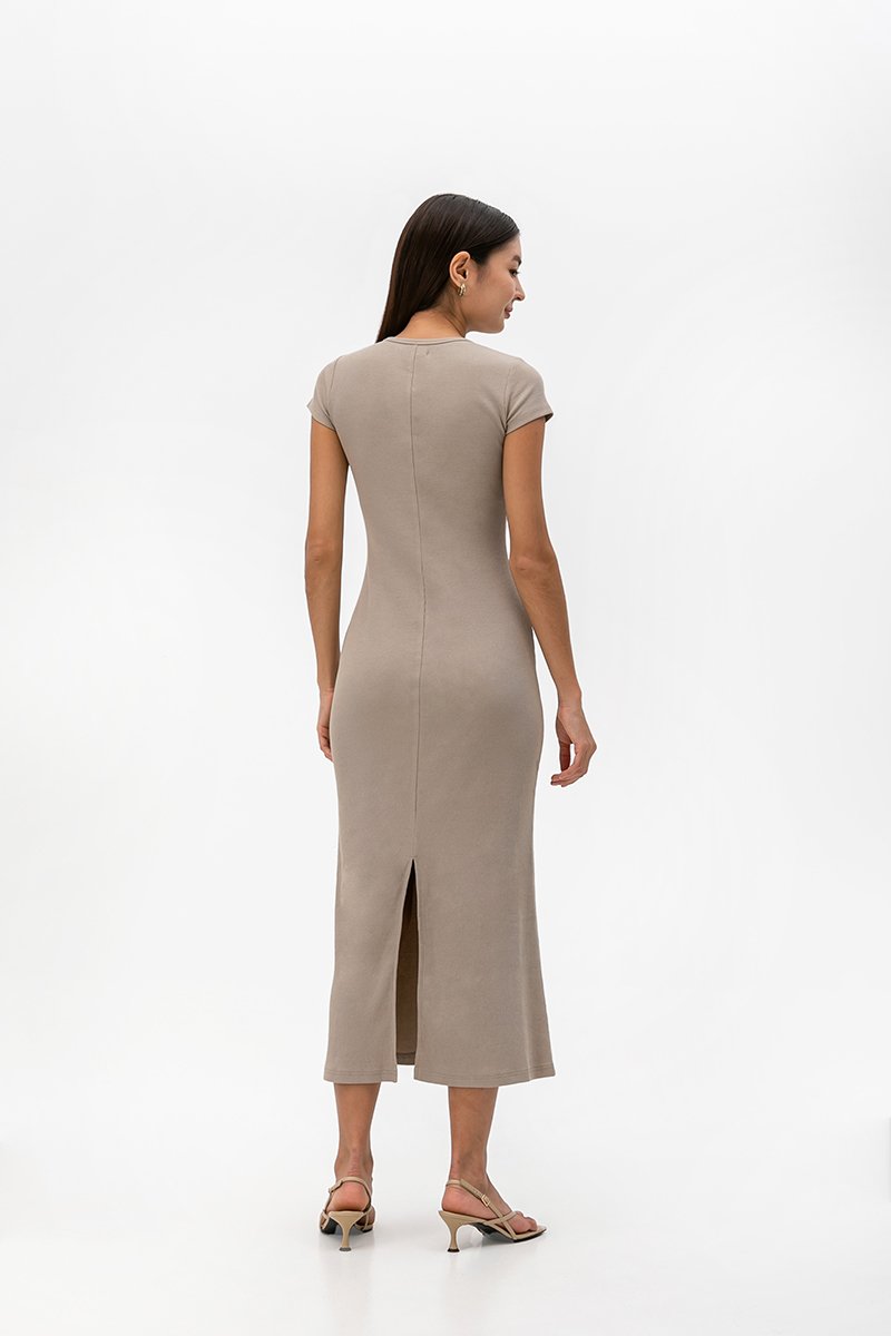 CAMILLIA BODYCON RIB KNIT MAXI DRESS